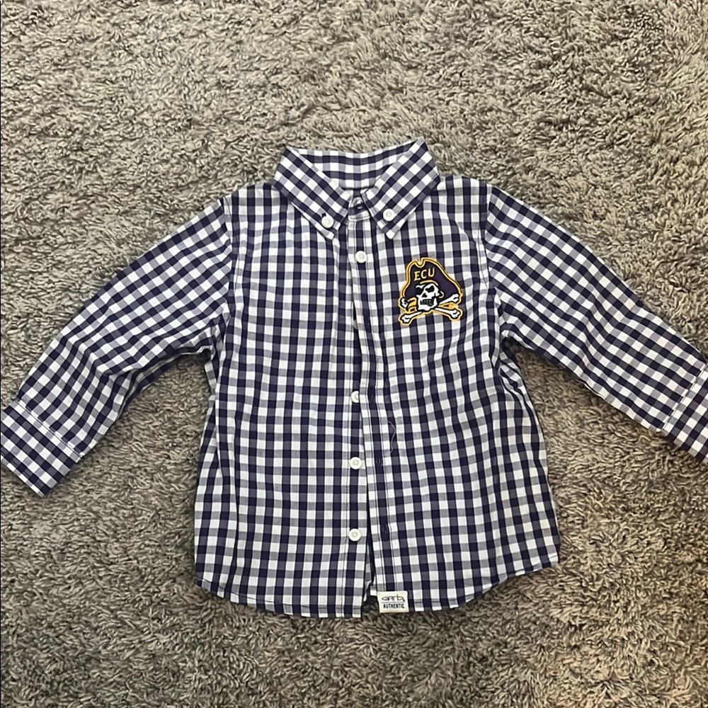 East Carolina University purple and white button down